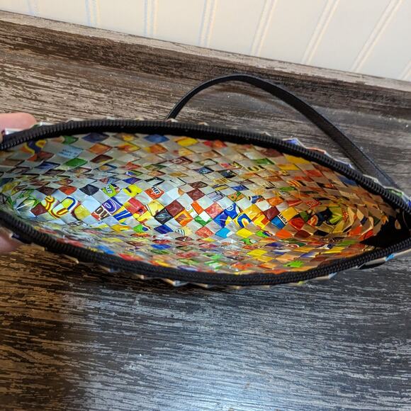 Unique Quirky Recycled Multicolor Candy Wrapper Crossbody Purse - Picture 3 of 3